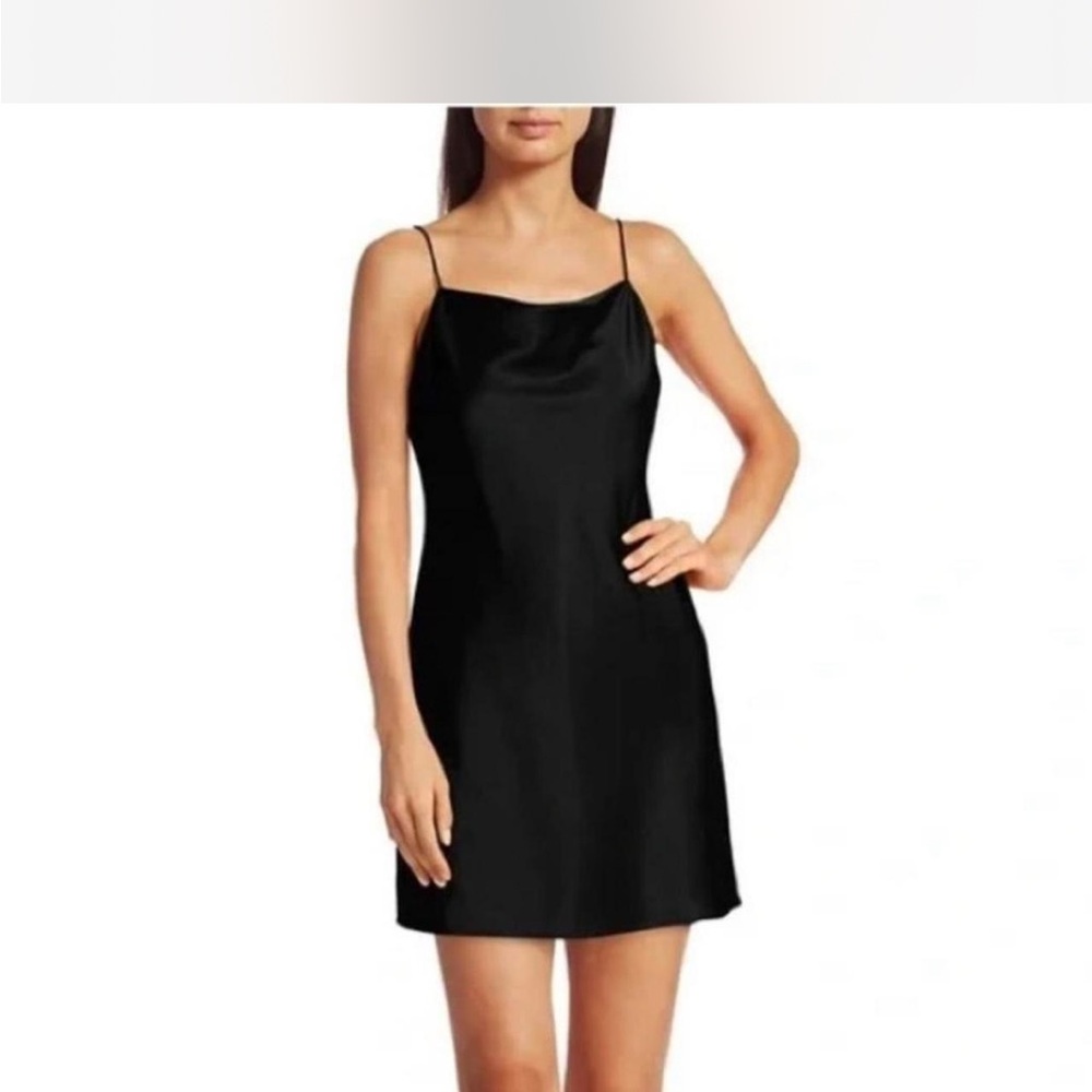 Elegant Black Satin Slip Dress